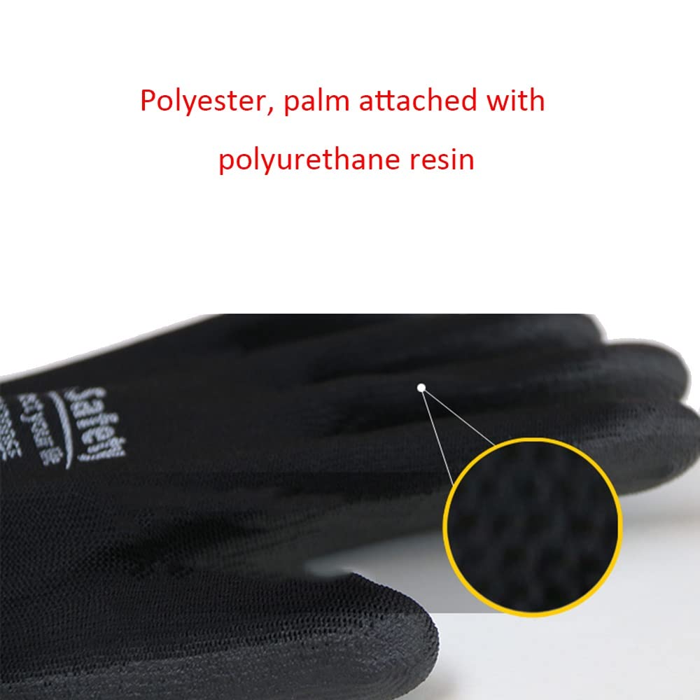 Guantes Resistentes A La Luz, Guantes Protectores Transpirables, PU Guantes Revestidos, Grado Alimenticio, Guantes De Trabajo De Seguridad (Size : L)