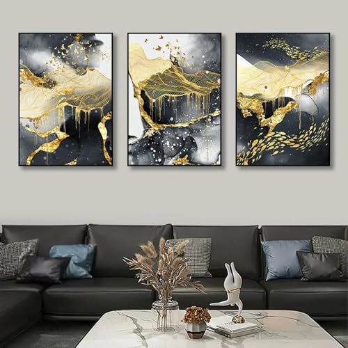 Art mural triptyque 3 panneaux paysage abstrait 60x80cm cadre