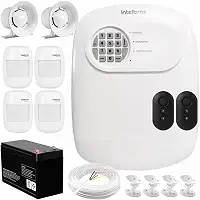 Kit Central de Alarme Anm 24 Net Intelbras + 4 Sensores Ivp 2000 Sf + Bateria + Sirenes + Cabo