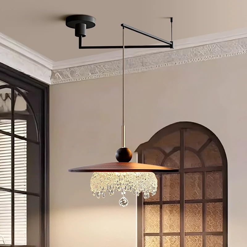 Lampes suspendues couleur noyer noir avec suspension vintage iceberg 3 couleurs pour salon