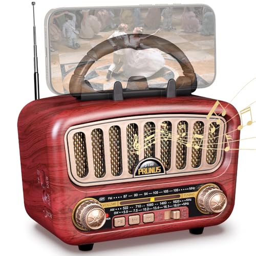 PRUNUS J-180 Vintage Retro Radio Speaker with Best Sound, Portable AM FM Radio with Loud Volume, TF...
