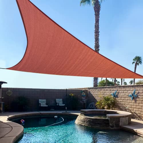 Image of KANAGAWA 10'x10'x14' Sun Shade Sail Rust Red Curved Triangle