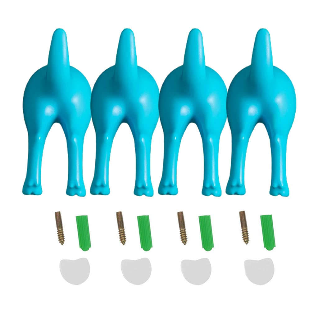 4Pcs Nordic Plastic Dog Tail Hooks Wall Mounted Coat Hat For Key Hanger Decorati Dog Tail Wall Hooks