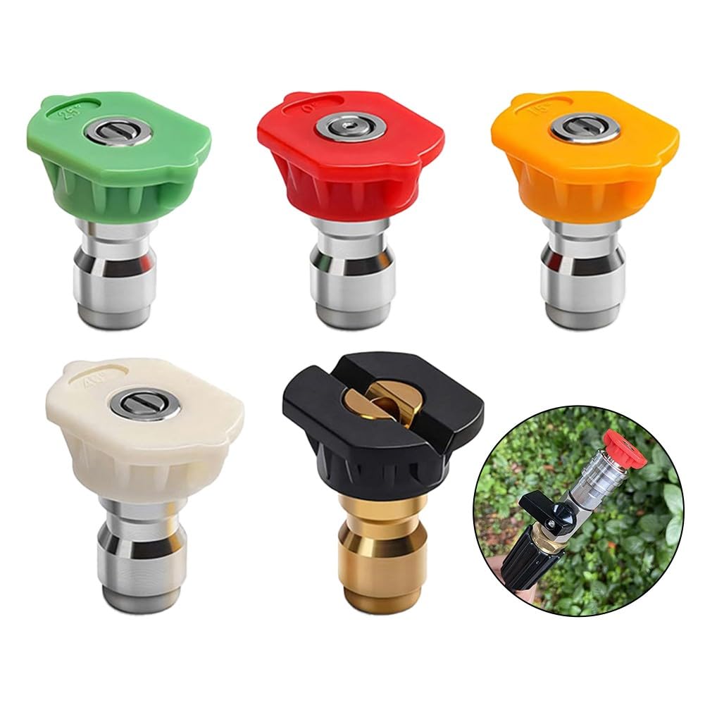 Conector rápido de 1/4 pulgadas de alta presión para lavadora, válvula de bola, boquilla de interruptor de manguera, para mangueras de acero inoxidable de latón de 4500 PSI de encendido