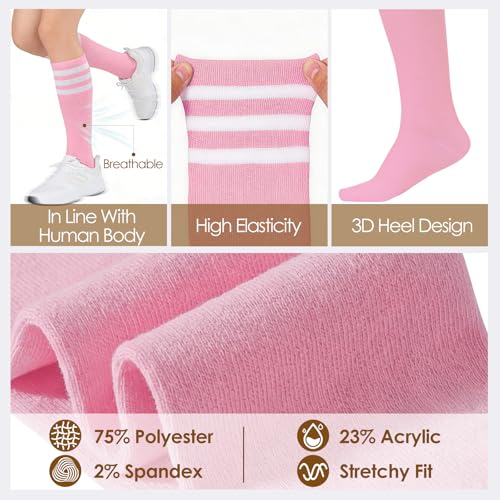 Image of American Trends Womens Athletic Knee High Socks Outdoor Sport Thigh High Stockings Casual Stripes Tube Socks