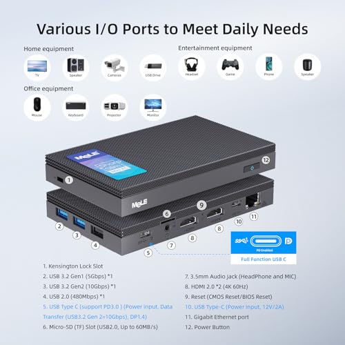 Image of MeLE Quieter4C Fanless Mini PC N150 with Windows 11 Pro 32GB LPDDR5 512GB SSD Micro Desktop Computer Support 4K Triple Display, Dual HDMI,USB-C Powered,Small PC on Industrial Business Astrophotography
