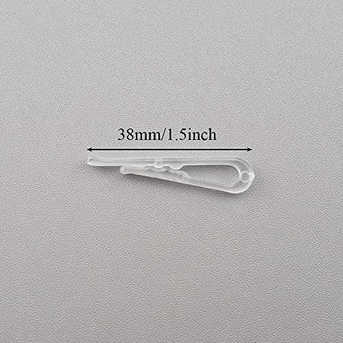 Image of 38mm Length Clear Plastic Alligator Clip Easy Storage Securely Clip Prevent Damage Fabric Flexible Material U Shape Transparent Garment Clips 170 Pieces for Folding Ties Socks Pants Shirts