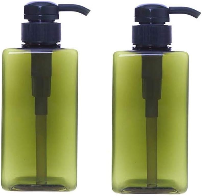Zonku Plastic Refillable Bottles Lotion Container Large Pump Shampoo Bottle Refillable Travel Bottle for Shampoo, Body Wash, Toiletries Liquid Lotion-2PCS (Transparent)