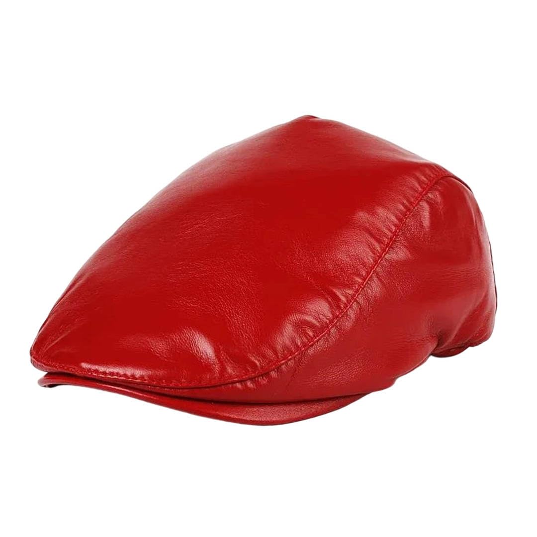 Unisex beret czapki z prawdziwej skóry czapka z daszkiem męskie cienkie casualowe czapki typu trucker