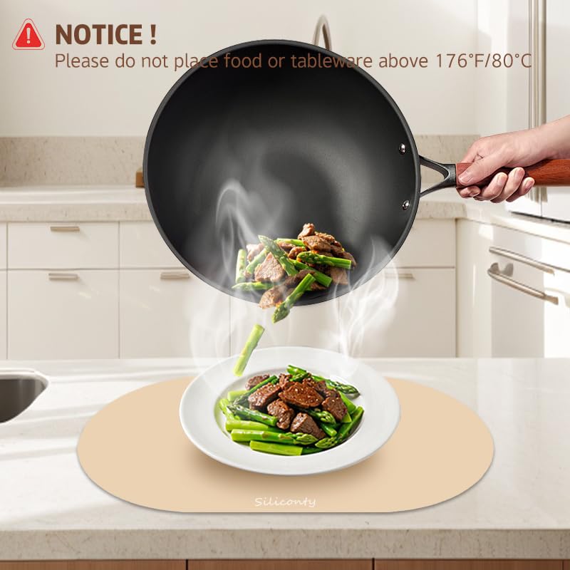 Tovagliette Silicone Impermeabili e Antiscivolo Siliconty, Set di 4 Ovali Termoisolanti, Tovagliette Colazione, Termoisolanti e Facili da Pulire, 43x30 cm (Bright Yellow 4 pcs)