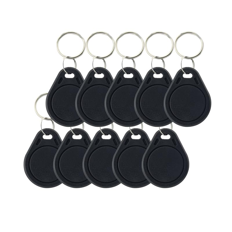 OKAVAD 10pcs Ntag215 Tags NFC Keychain NFC Key Fob Black NFC Fob NFC Card Commercial Access Cards 504 Bytes Memory