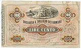 Stato di conservazione: BB Cartamoneta.com 100 Lire Soccorso A Sollievo dei Romani EMESSO Firma Garibaldi 30/04/1867 BB 18946/V
