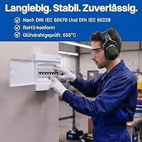 Intratec Sicherungskasten Unterputz 1 reihig – Unterputz Verteilerkasten IP40 für 8 Module mit weißer Tür und Hutschiene für einfache Elektroinstallation Zuhause & Gewerbe – 232 x 211 x 99mm – Ansicht 5
