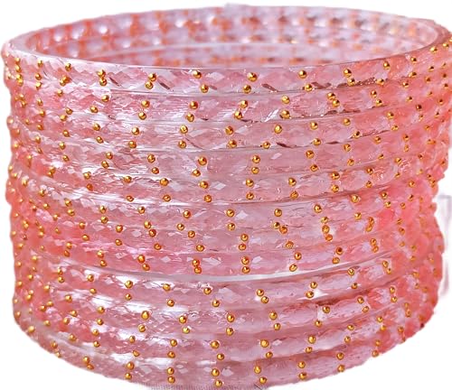 Image of JPS Plain and Glossy Finished Raindrop Glass Bangles Set for Women & Girls | Traditional Ethnic Chudi for Wedding, Party & Regular- Set of 12 Pcs of One Colour | Wedding Special
