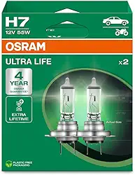 OSRAM ULTRA LIFE, H7, lâmpadas de halogéneo para faróis, caixa dobrável pendente (2 lâmpadas)