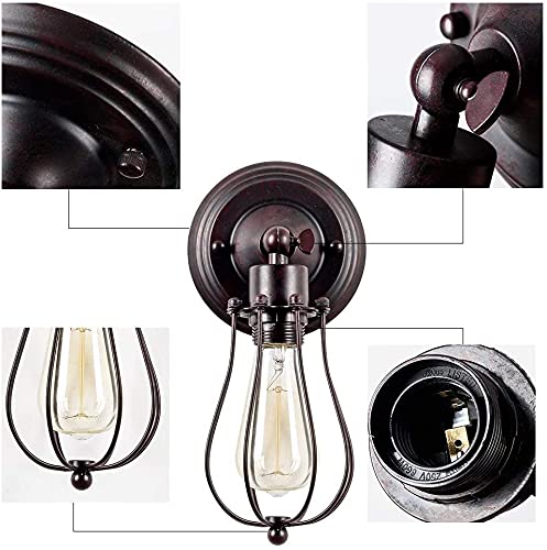 Aplique de pared aceitado estilo Edison con acabado antiguo texturizado 8