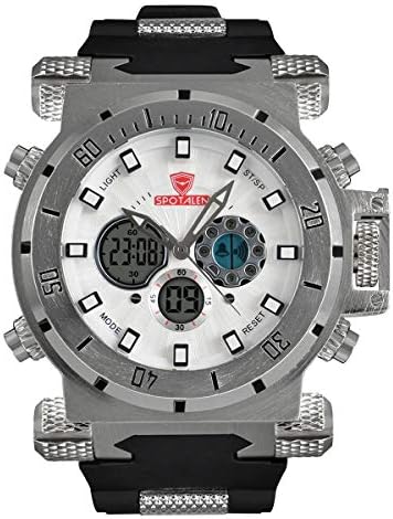 Mens Watches Military Stylish Digital Sport Wrist Watch Big Face Waterproof with Black Silicone Band LED Backlight for Outdoor Use