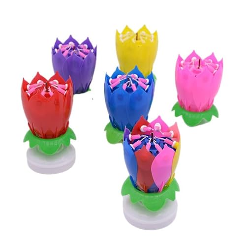 Littla Lotus Candle Led Festive Electric Lotus Candles Visual Effect Solid Paraffin Unique Creative (Pink 3 Pcs) #TOP2