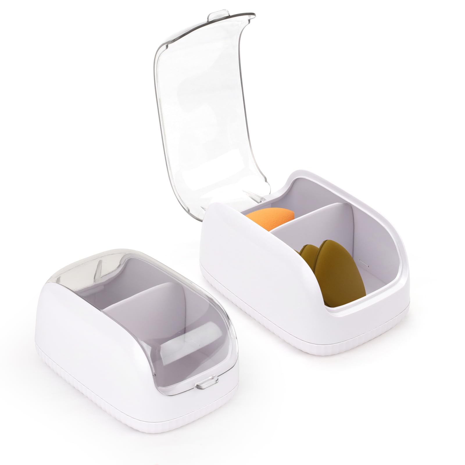 Rangement tampons ronds et cure-fil double compartiment contre l'humidité