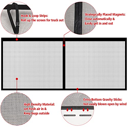 Garage Door Screen for 2 Car Garage Doors, Butizone 16x7FT Reinforced Fiberglass Magnetic Single Garage Screen Door with High Energy Magnets, Hands Free and Easy Assembly