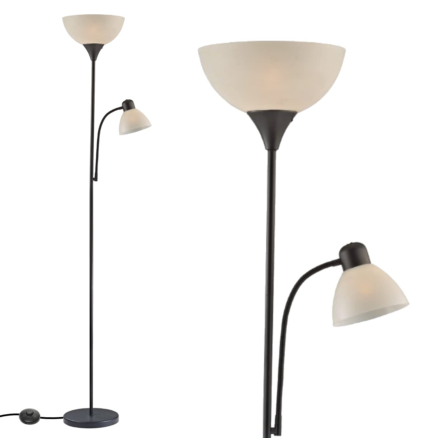 Buy Adjustable Black Floor Lamp with Reading Light by Light Accents