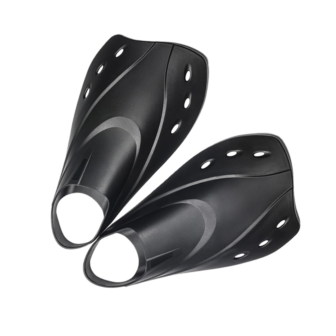 Cabilock Aletas Cortas Ajustables para Natación y Buceo Diseño Ergonómico con Suavidad Moderada para Entrenamiento y Snorkel para Hombre y Mujer Negro