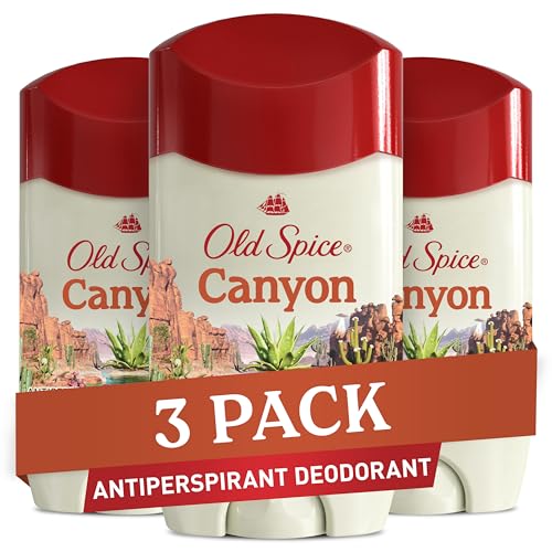 Image of Old Spice Antiperspirant & Deodorant for Men, 24 /7 Sweat & Odor Protection, 24 /7 Freshness with Long Lasting Scent, Gentle on Skin, Dry Feel, Canyon with Aloe Scent, 2.6 oz (Pack of 3)