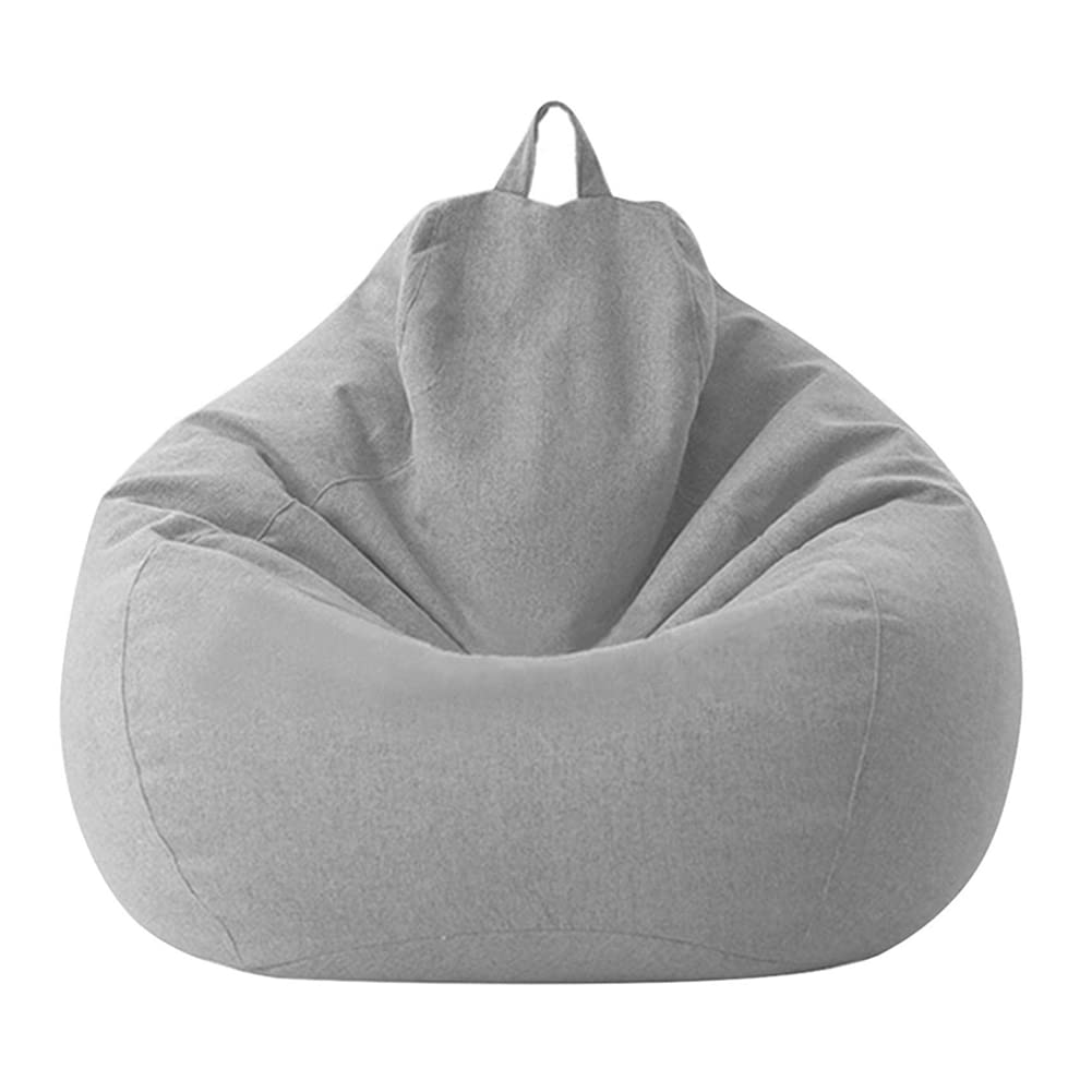 Bean Bag Sofa Cover Lazy Sofas Cover Without Filling Gaming Bean Bags Chair for Adult Kids Highback Comfortable Indoor Outdoor Living Room 100x120cm Large Beanbag Seat (100x120cm,Light Grey)
