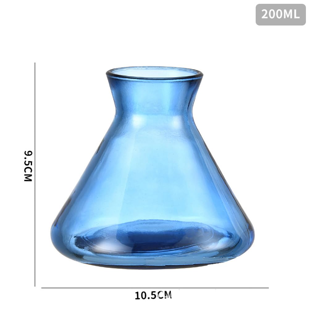 luzen 1Pc 200ml Empty Glass Essential Oils Diffuser Bottle Aromatherapy Jar Container Fragrance Reed Diffuser Bottle for Essential Oils Fragrance Accessories for Home Office Spa Yoga Room, Blue