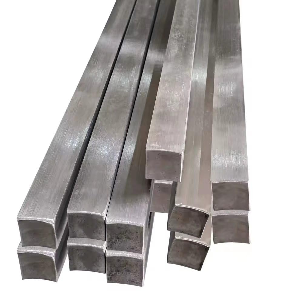 Barra piatta in acciaio inox, lunghezza 400 mm, sezioni trasversali da 2 x 2 mm a 80 x 80 mm, materiale resistente per supporto strutturale