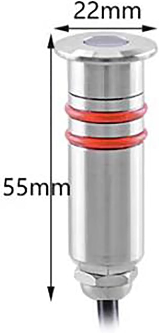 DARZYS Buried Light, LED Underground Lamp, Outdoor LED Beam Submersible Spotlight, IP68 Waterproof Recessed Pool Wall Light, Underwater Landscape(White Light,DC 24V-22MM)