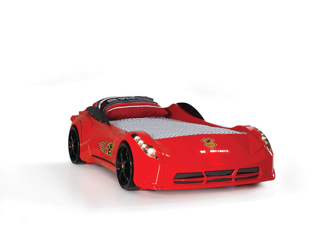 Buy Super Car Bed Racing Frame der Model with Electric Start Remote with Red and Black Options