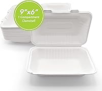 Vista 12 de three leaf Concha de bagazo de 9 x 9 pulgadas, con 1 compartimento, 200 unidades, resistente, súper fuerte, natural, ecológica, desechable, 100%