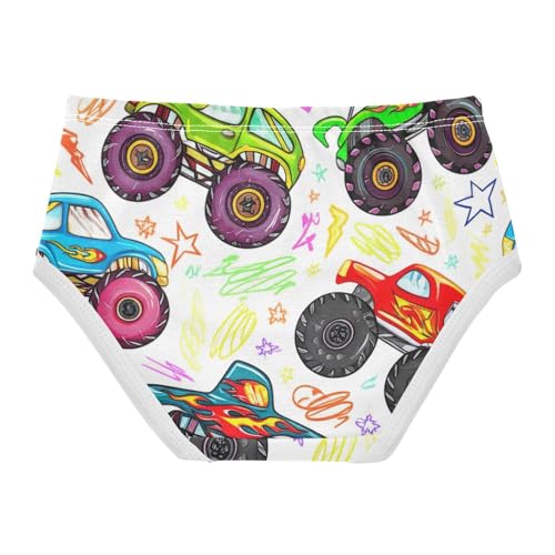 Aesthetic Toddler Underwear Custom 2t Cotton Cute Panties Girl Colorful Monster Trucks Kids Briefs Undies2