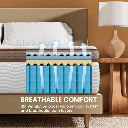 BedStory Full Size Mattress - 14 Inch Medium Firm Hybrid Mattress with 2.0mm Advanced Pocket Springs - Optimal Spine Alignment and Motion Isolation, CertiPUR-US Certified