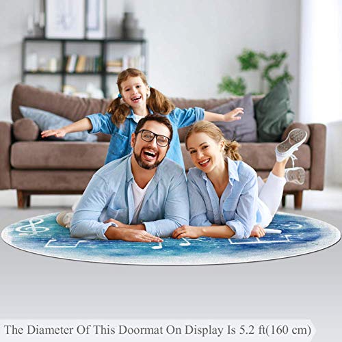Tapis rond aquarelle 120cm en polyester doux multicolore