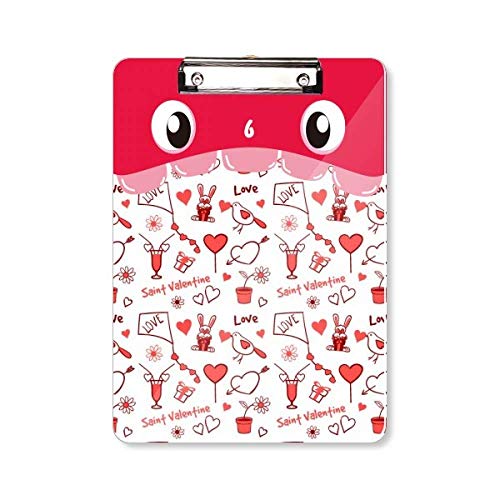 Porte-bloc rouge Saint Valentin A4 planche à pince motif lapin