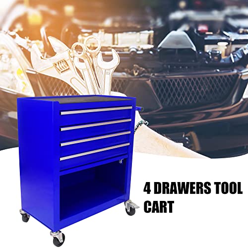 GOWE 4 Drawers Multifunctional Tool CART with Wheels-Blue