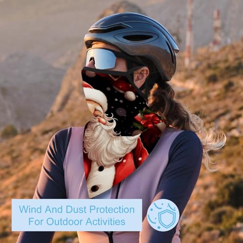 4 Pieces Father Christmas Santa Claus Neck Gaiter Bandana Face Mask, Sun Cooling Scarf Gator Cover Head for Men Women2