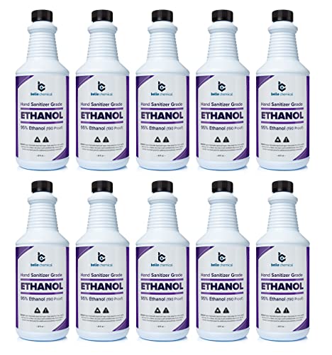 Medical Grade Ethanol - 95% Ethyl Alcohol - for Hand Sanitizer Production - No Fermentation Smell - Does Not Contain Methanol (Ethyl Alcohol - Medical Grade (32oz) (Pack of 10 (2.5 Gallons))