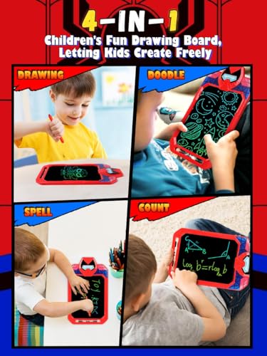 LCD Writing Tablet for Kids 10 Inch Spider Hero for Toddler 3 4 5 6 7 8 - Paint, Doodle Board, Drawing Pad - Travel Toys, Road Trip Car Activities, Birthday Christmas Gift Boys & Man - Image 7