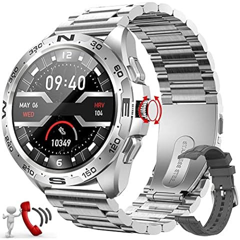 Smart Watch for Men,Bluetooth Watch Make or Answer Calls with Microphone Speaker,Fitness Tracker Watch with Heart Rate Sleep Monitor 20 Sports Modes,IP67 Waterproof for Android iOS(silver+gray) Cover