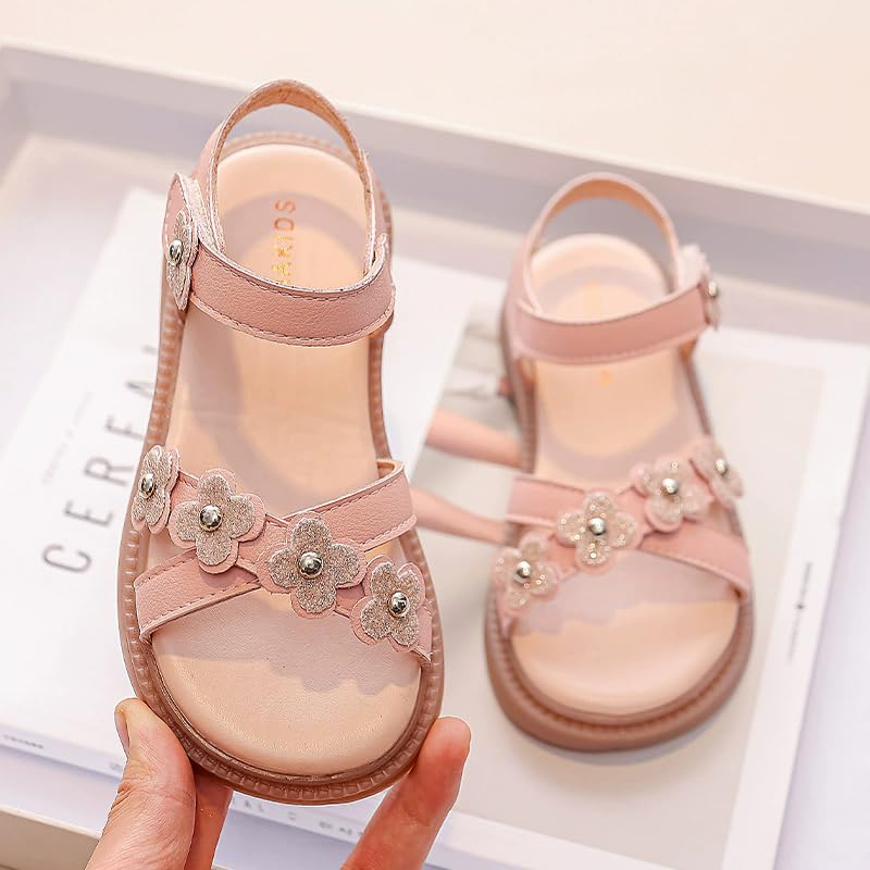 Girls Sandals Flowers Hearts Flats Cute Dress Shoes Party Wedding2