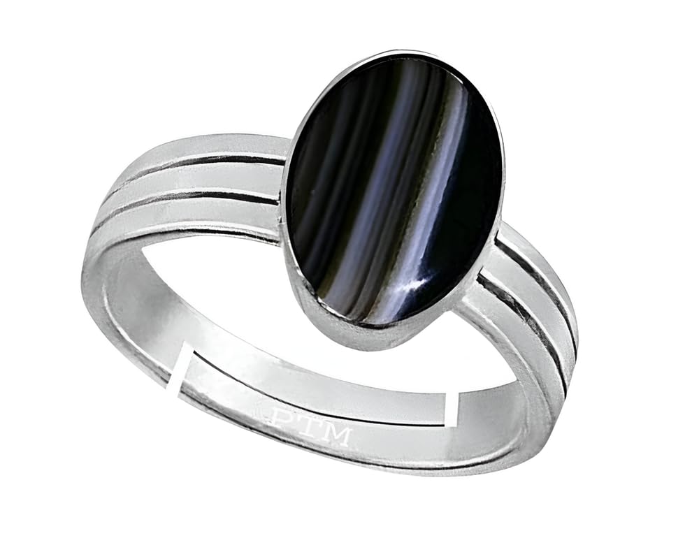 PTM Natural Sulemani Hakik 3.25 to 10.25 Ratti or 3.00 to 9.50 Carat Astrological Certified Gemstone Pure Sterling Silver/925 bis Hallmark Adjustable Ring for Men Women