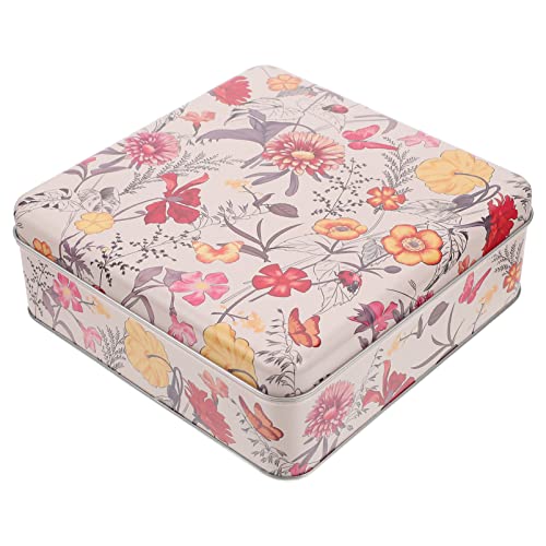 Cabilock Caja de Almacenamiento Cocina Té Bocadillo Decorativo Metal Caramelo Fiesta Portátil DIY Tarro Comida Europea Sellado Flor Lata Chocolate Latas Frijol Exquisito Azúcar Tarjetas Cover