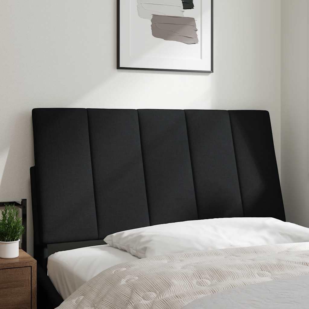 Cabecero Hanko 100 cm negro acolchado cojín de pared de poliéster con para listones LED cómodo respaldo diseño moderno para jóvenes y dormitorios
