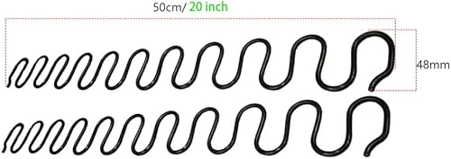 Miniatura 2 de JJDD Carkio - Muelles de repuesto para sofá, 4 muelles de 20 pulgadas con 16 clips en S, kit de reparación de resortes de sofá de diámetro de