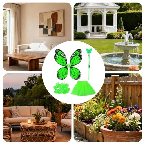 Figurines de jardin en 5 pièces et costume de papillon d'oie - 5