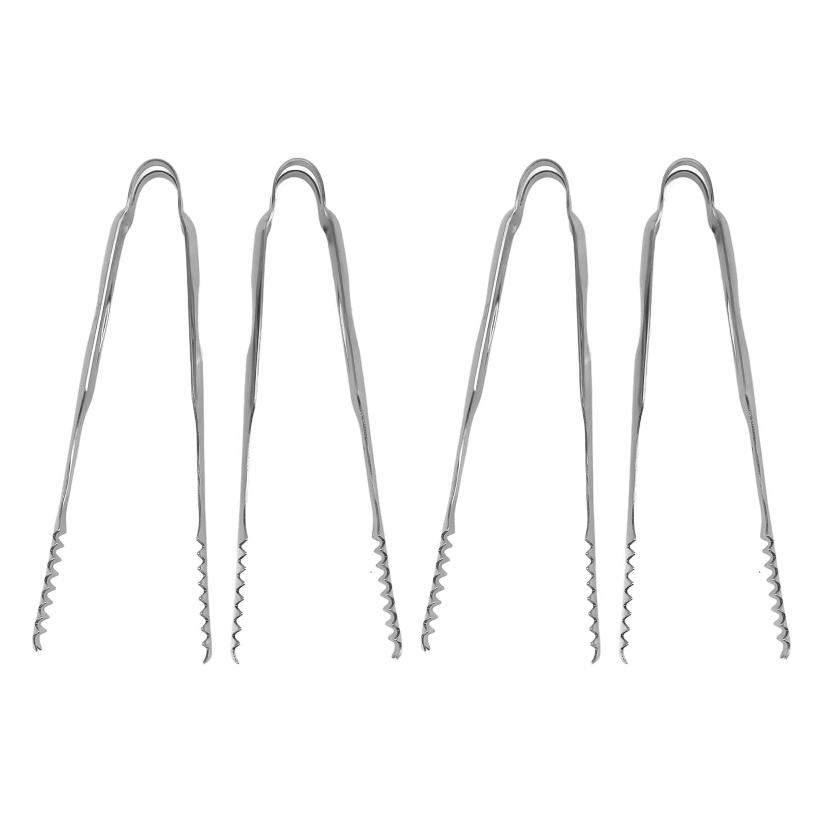 Pinzas para Hielo de Acero Inoxidable 17,6 cm, Pinzas Multiusos para Cocina, Parrilla y Barbacoa, Resistentes al Óxido