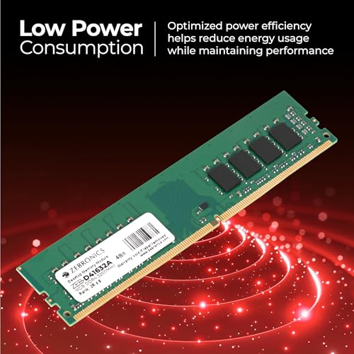 Image of Zebronics 16GB DDR4 RAM for PC, 3200MHz, 4bit Architecture, Low Power Consumption, High Stability Performance (D41632A)